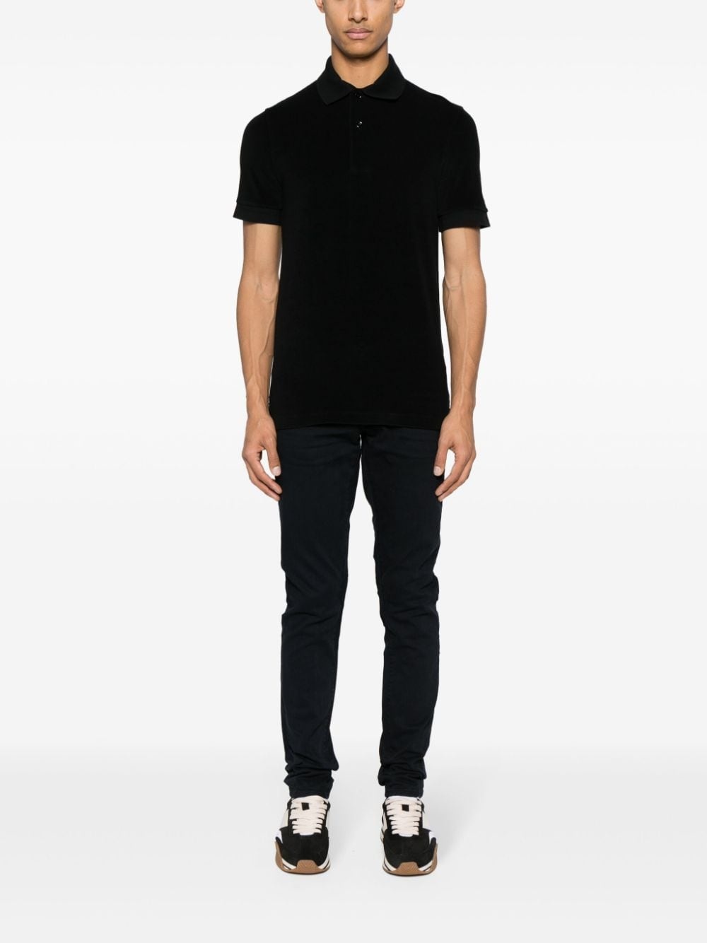 towelling cotton-blend polo shirt - 2
