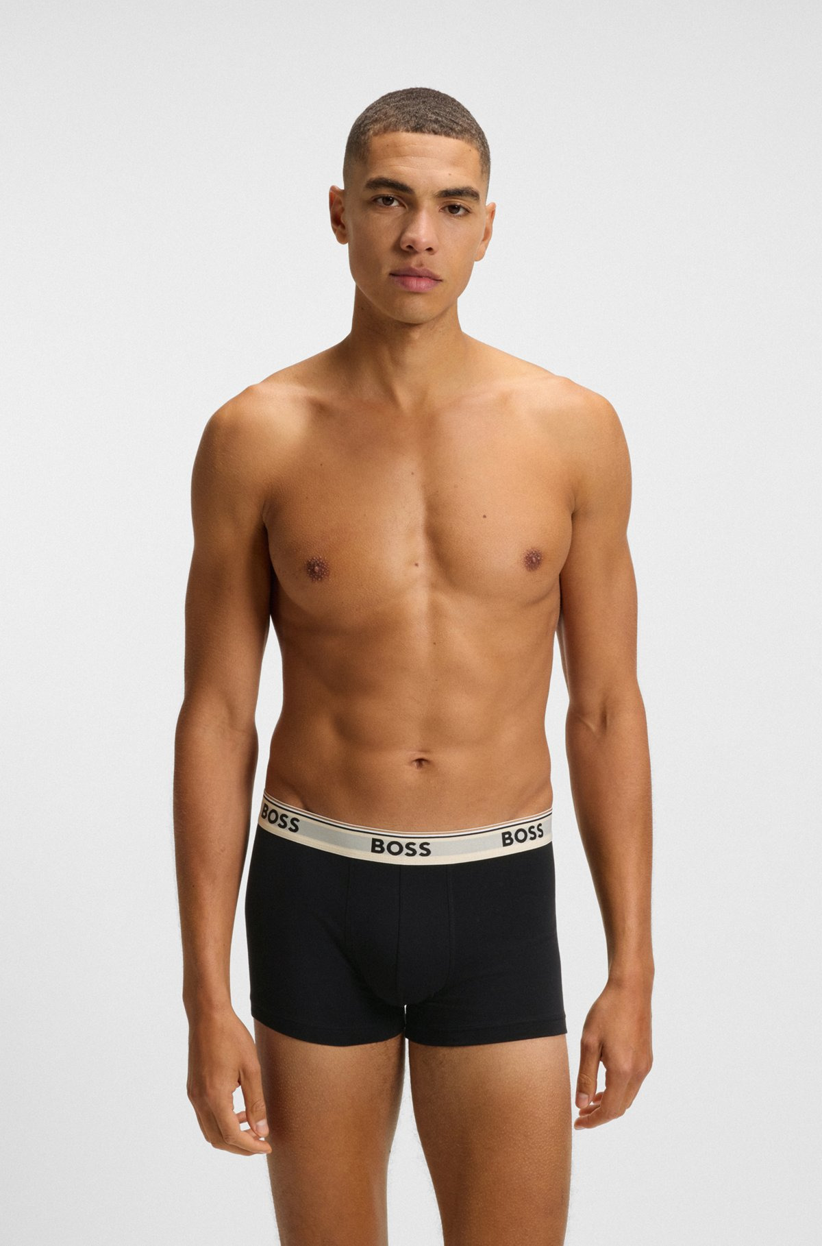 THREE-PACK OF STRETCH-COTTON TRUNKS WITH LOGO WAISTBANDS - 2