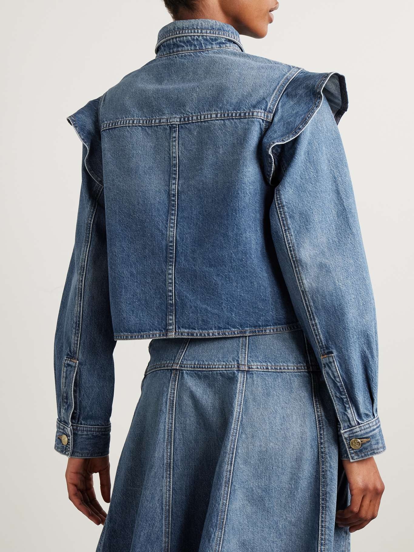 The Mathilde ruffled denim shirt Mid denim - 4