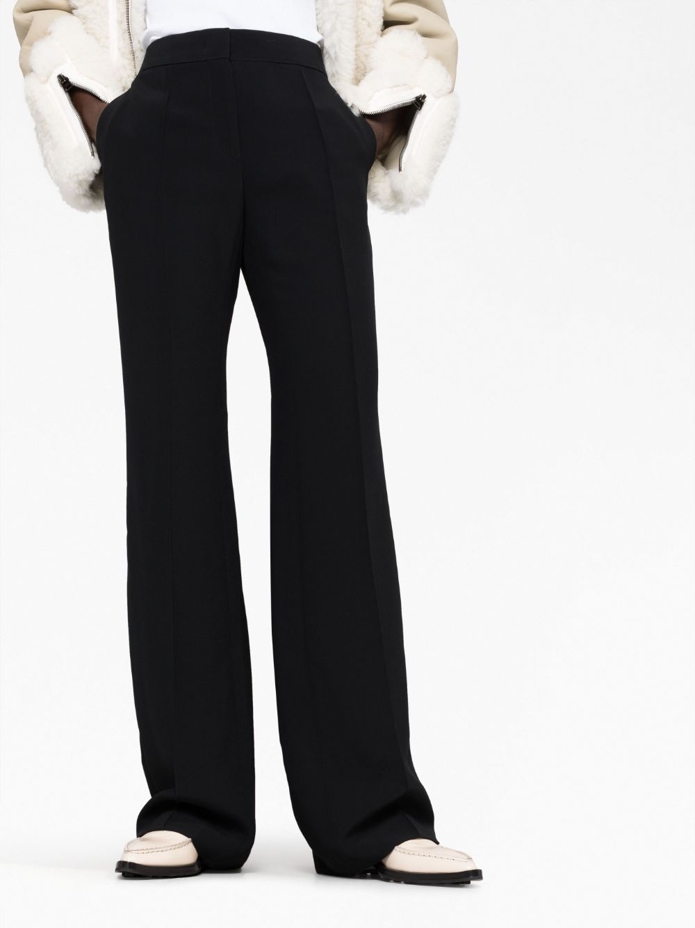 high-waisted flared trousers - 5
