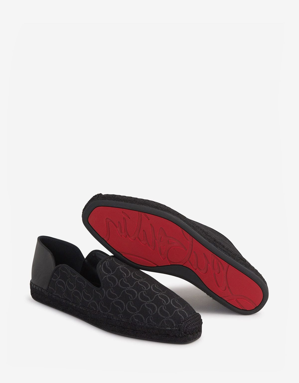 Christian Louboutin Espadon CL Jacquard Black Espadrilles - 4