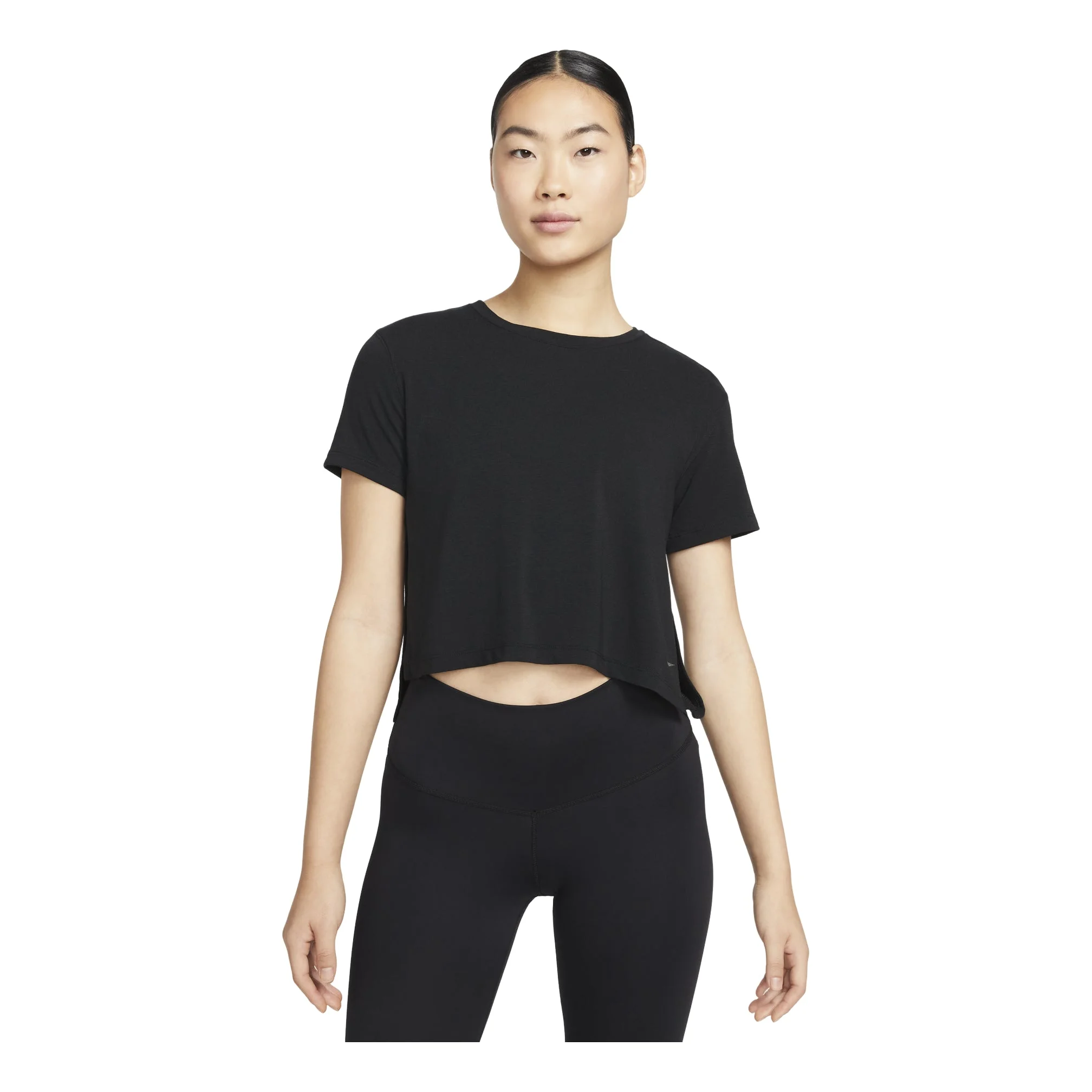 (WMNS) Nike Solid Color Round Neck Loose Short Sleeve T-shirt Black DM7026-010 - 1