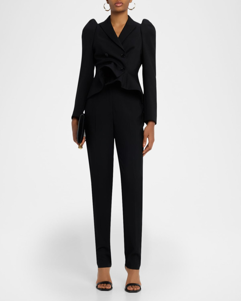 Alexander McQueen Structured Stretch Wool Double-Breasted Blazer Jacket outlook