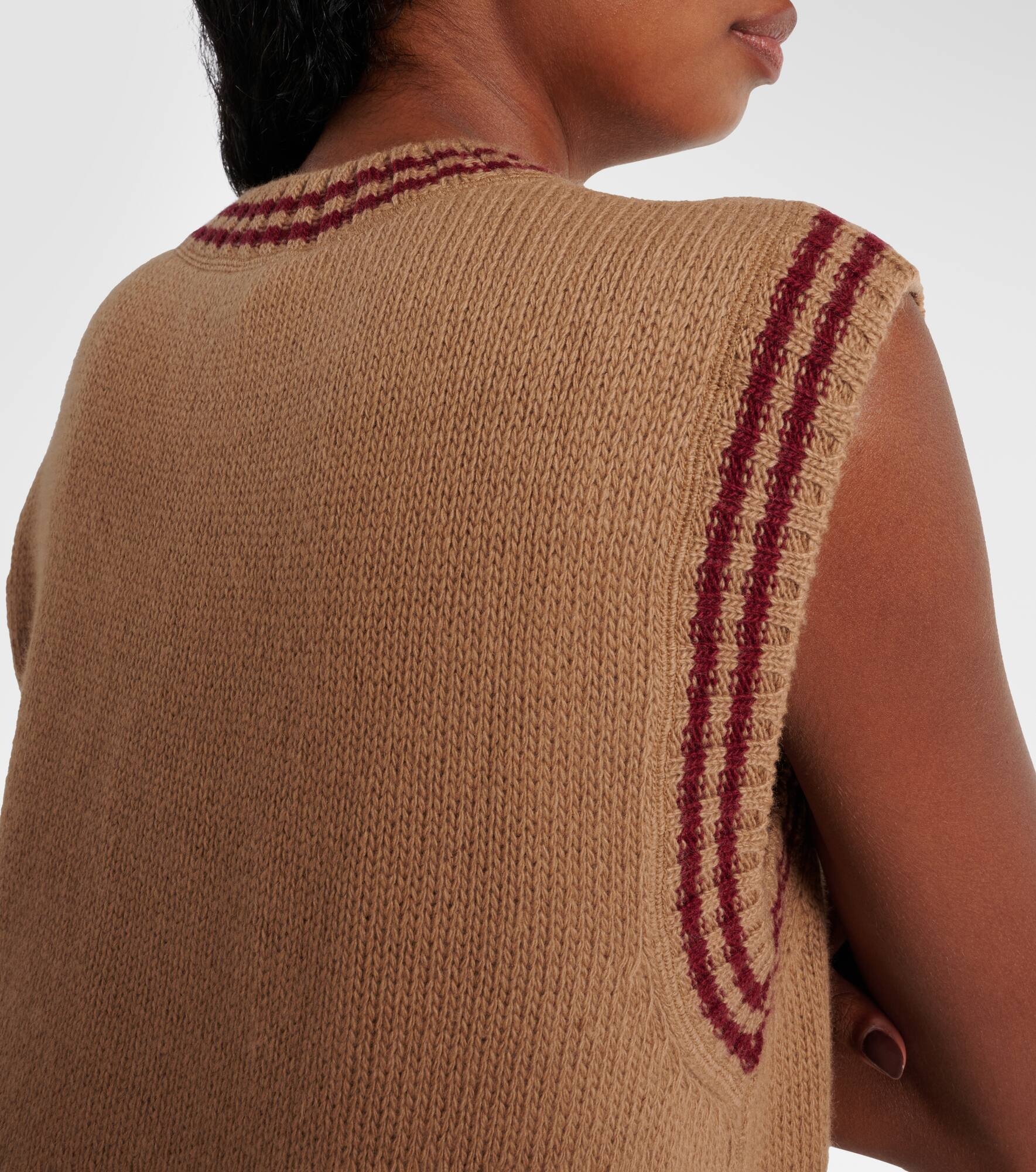 Logo wool and cashmere sweater vest - 6