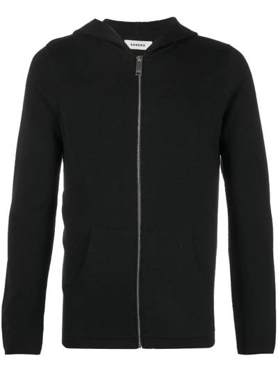 Sandro fine-knit front-zip hoodie outlook