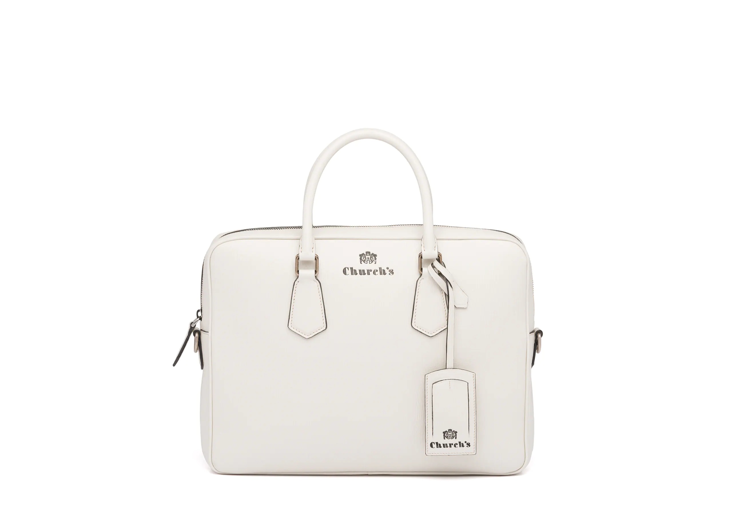 Craven
St James Leather Laptop Bag Chalk white - 1