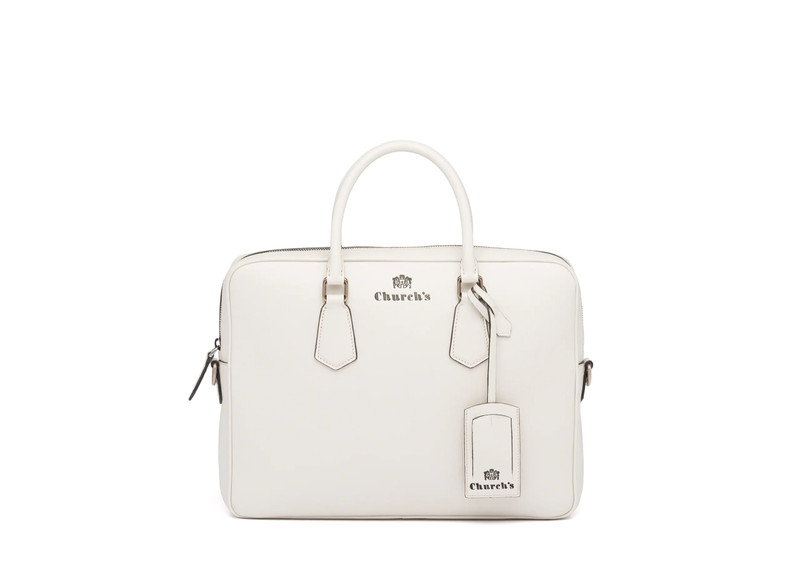 Craven
St James Leather Laptop Bag Chalk white 1