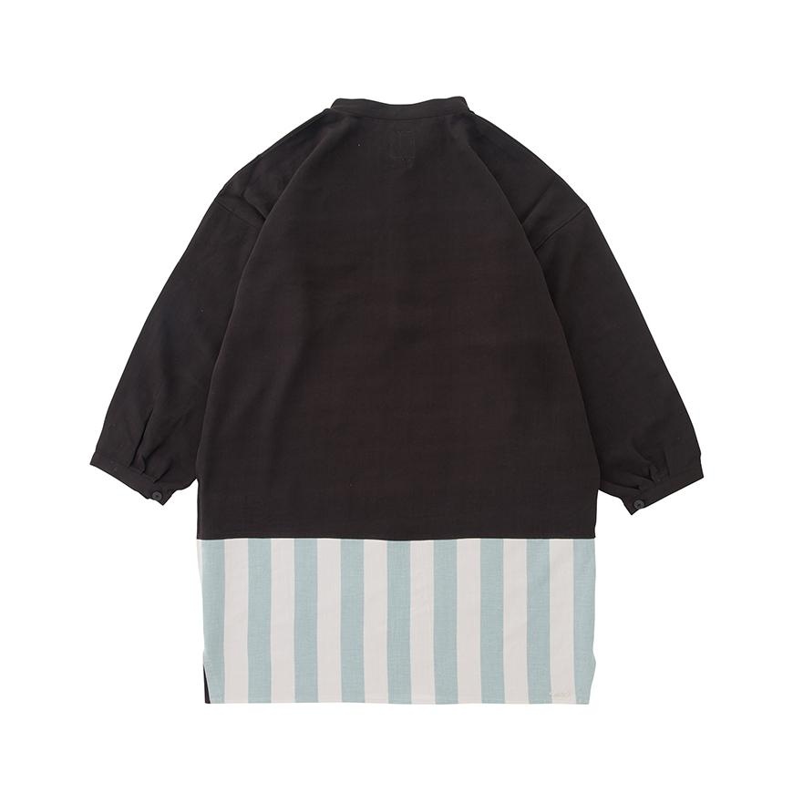 LONG SHIRT OP STRIPES BLACK - 1