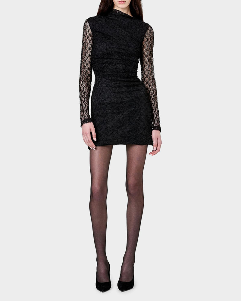 NICHOLAS Glenda Ruched Lace Mini Dress outlook