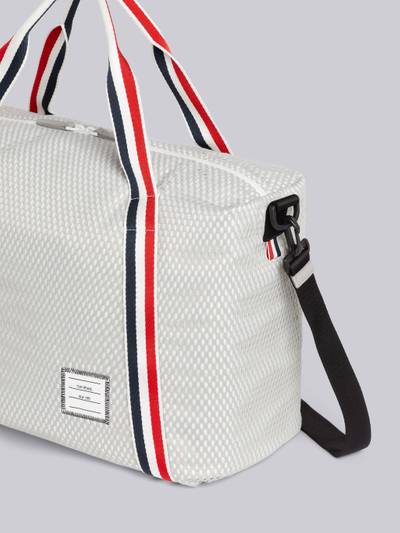 Thom Browne Medium Grey Heavy Athletic Mesh Stripe Webbing Strap Gym Bag outlook
