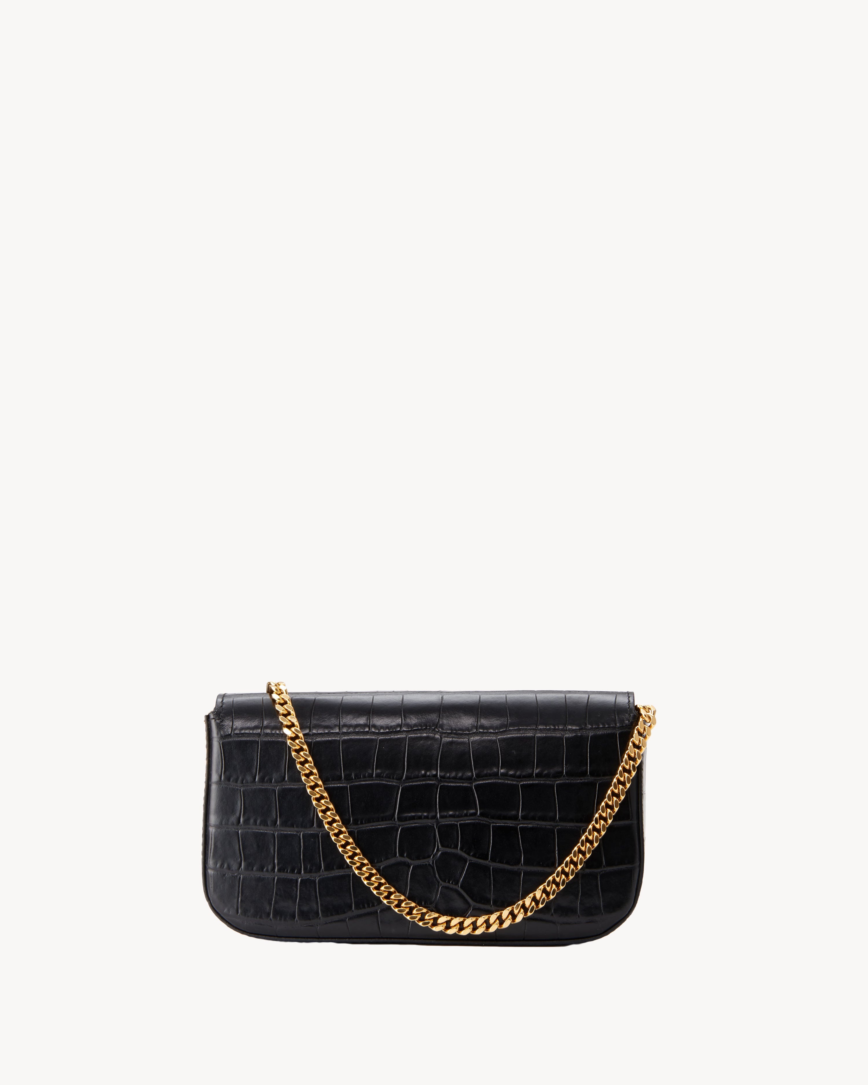 LE MIA EMBOSSED CROC CHAIN BAG - 6