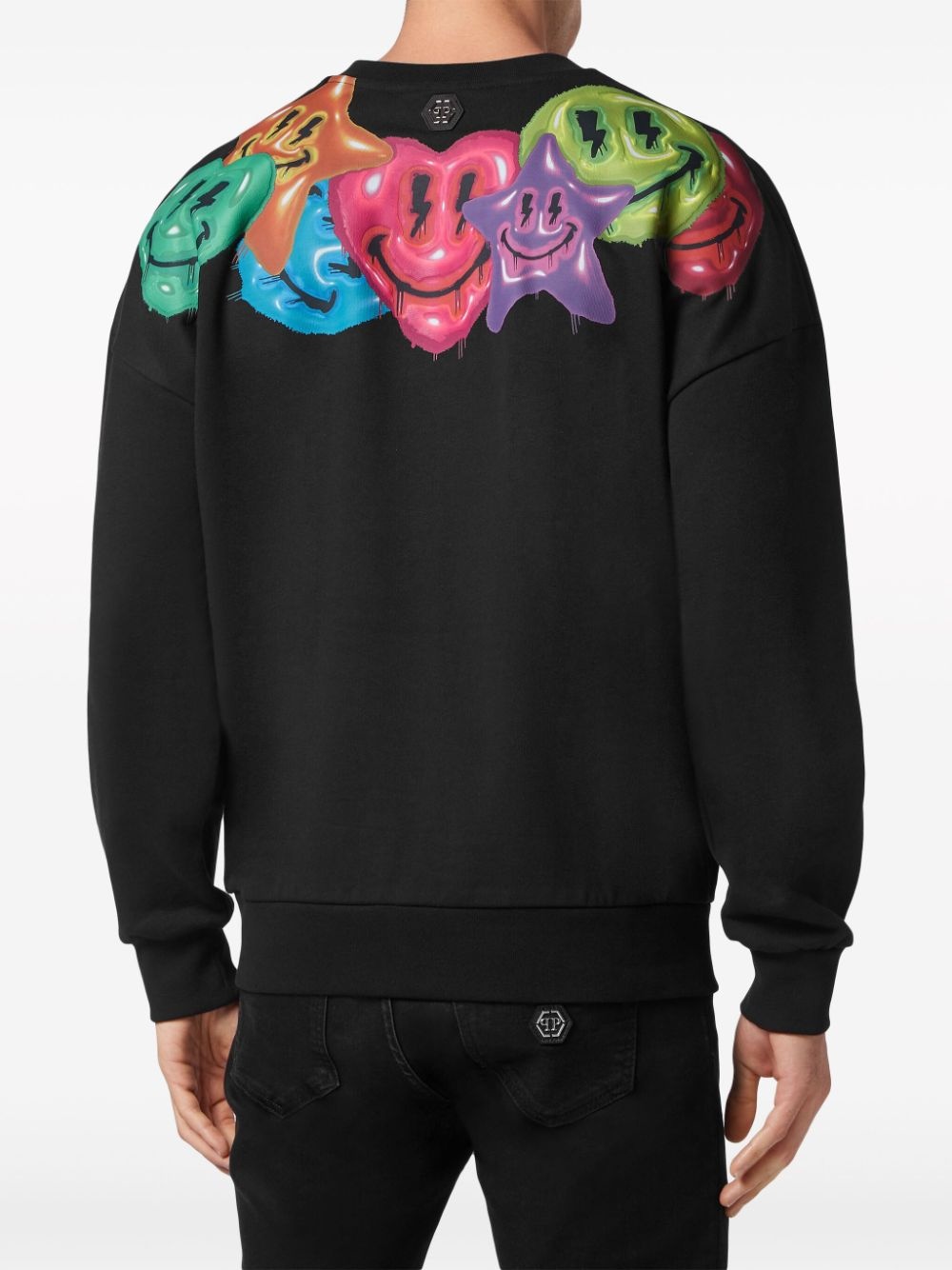 smiley face-print sweatshirt - 4