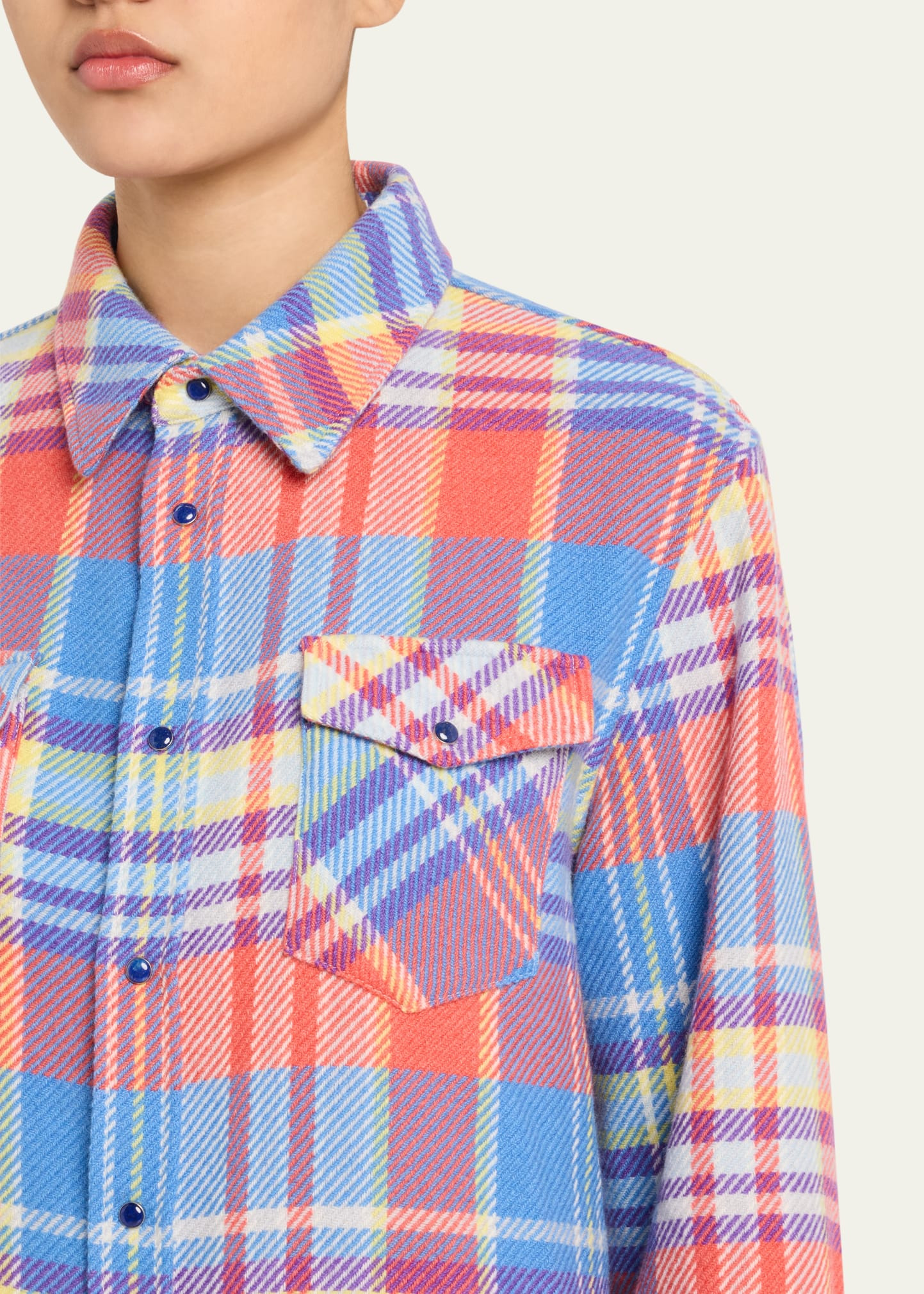 Creator Tartan Cashmere Button-Down Shirt - 5