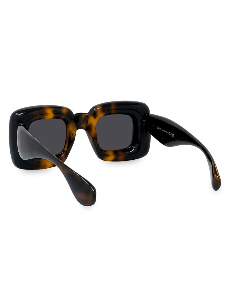Men's Square 55MM Acetate Sunglasses - Dark Havana Smoke 4