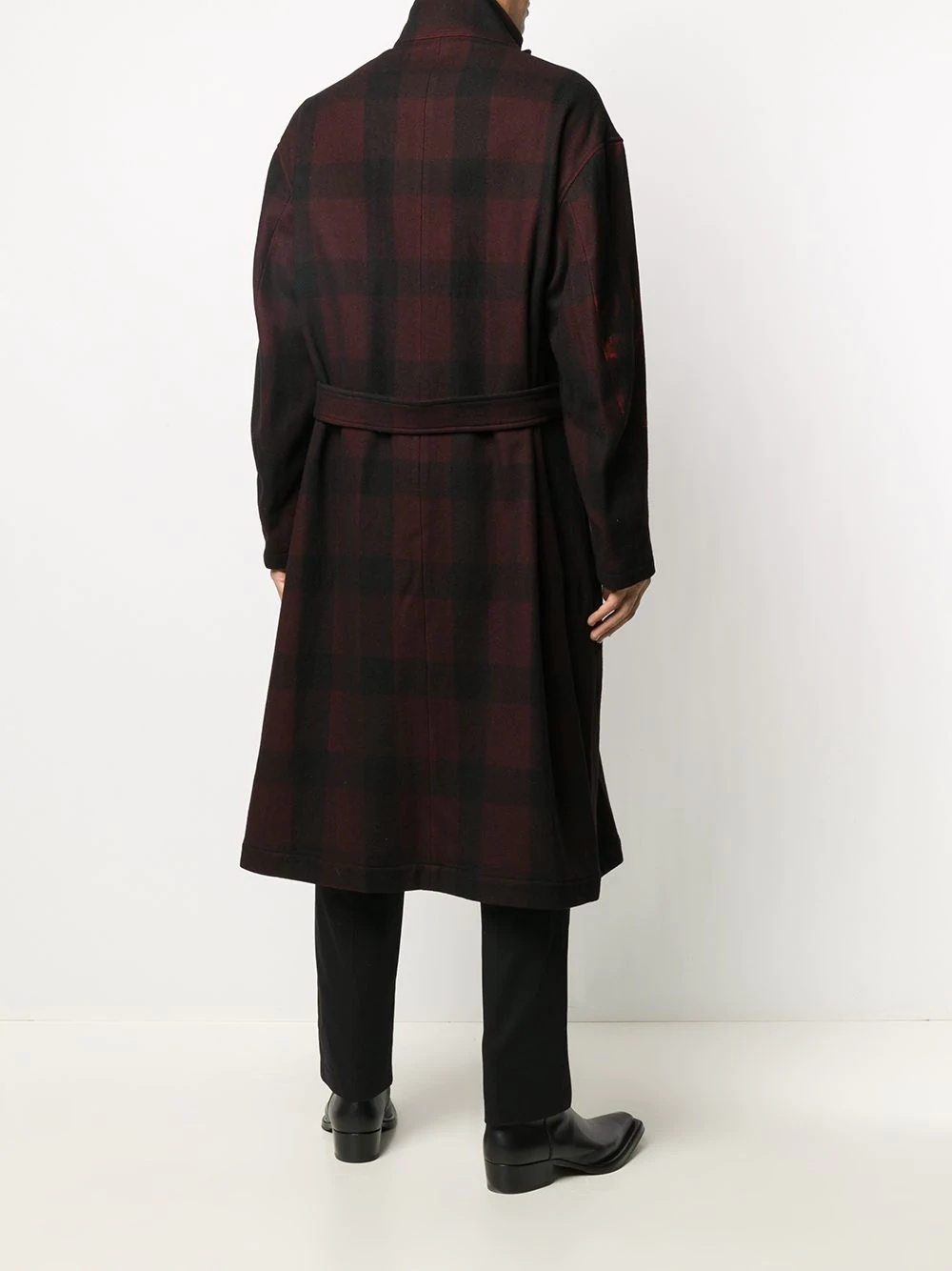 plaid check print coat - 4