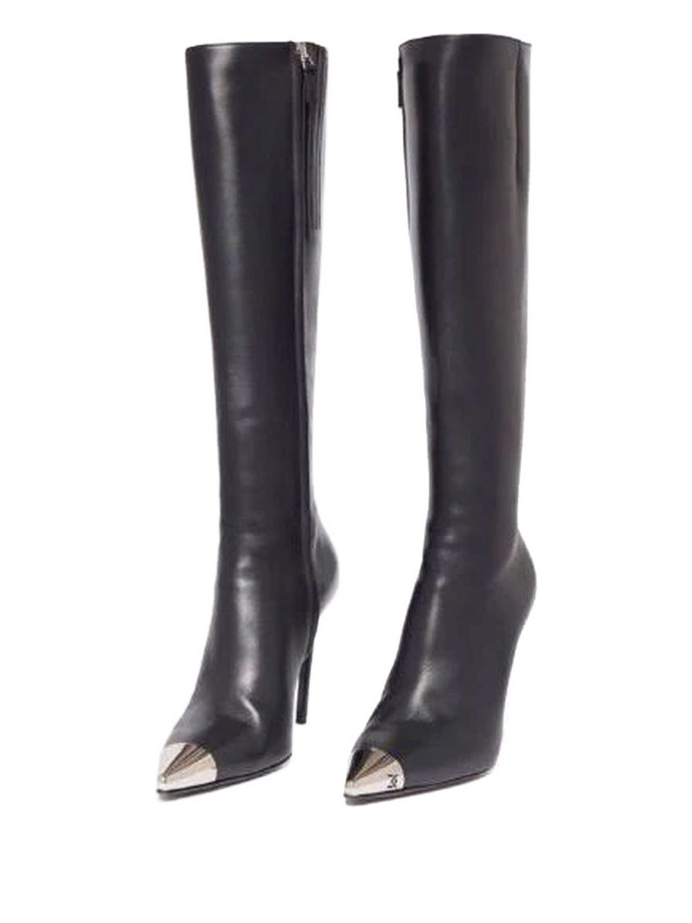 100mm leather knee-high boots - 2