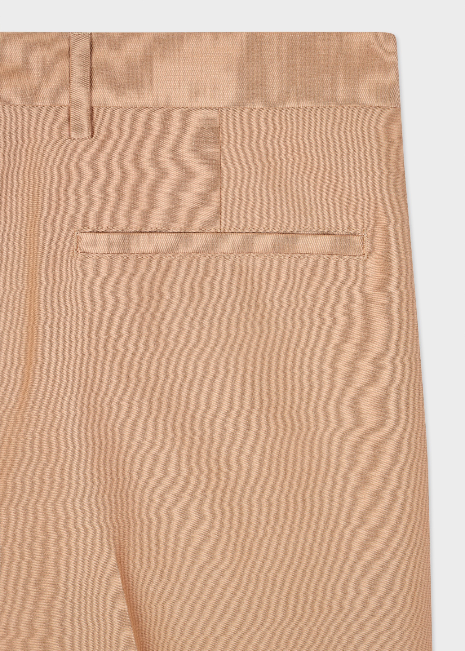 Tapered-Fit Tan Wool-Cotton Pleated Trousers - 2