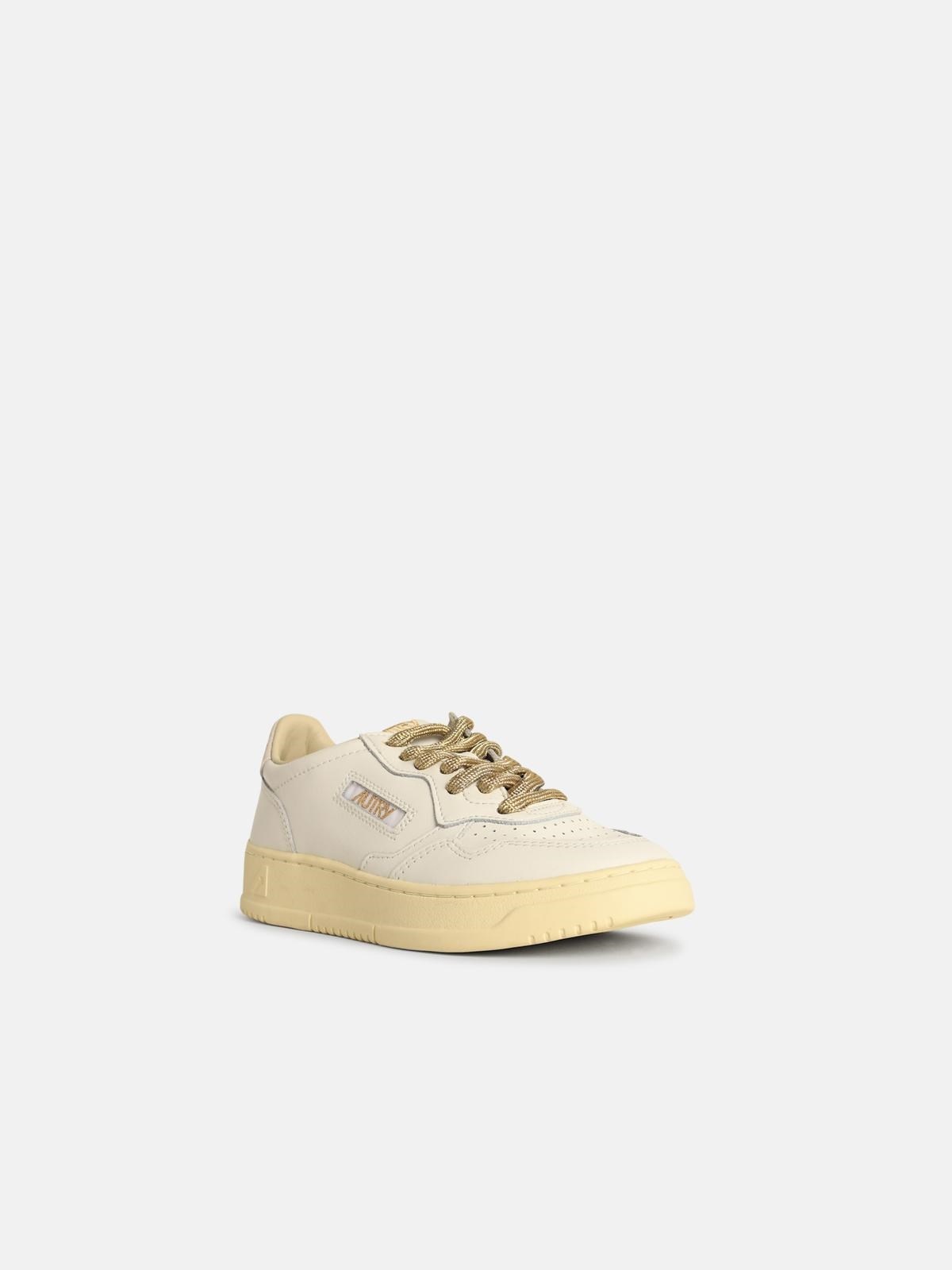 'MEDALIST LOW' WHITE AND GOLD LEATHER SNEAKERS - 2
