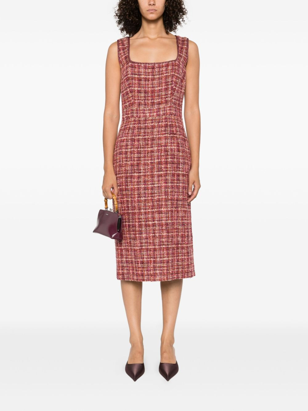 tweed sleeveless midi day dress - 2