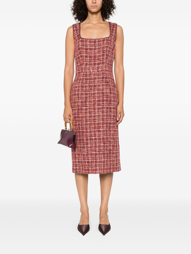 Etro tweed sleeveless midi day dress outlook
