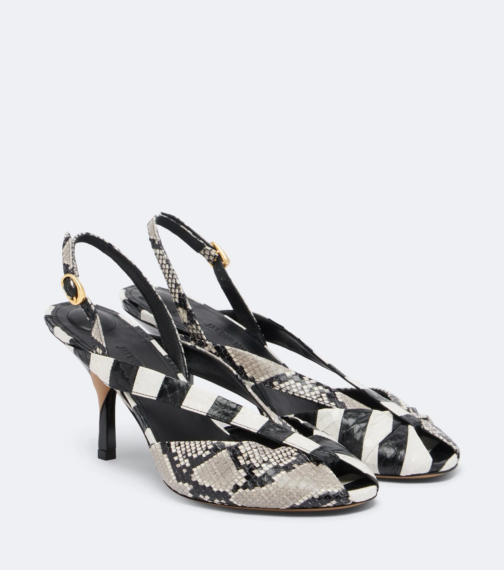 Poisson snake-effect leather slingbacks - 1