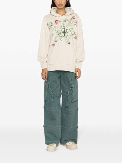 JW Anderson x Pol Anglada floral-embroidered hoodie outlook