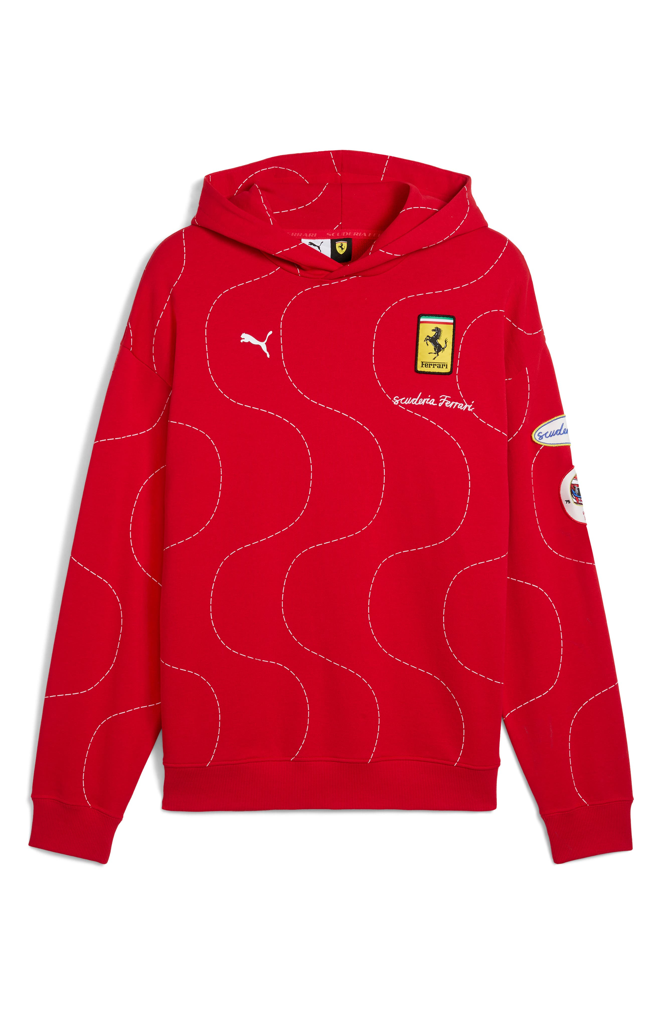 PUMA x Scuderia Ferrari Monza Cotton Hoodie in Rosso Corsa at Nordstrom - 4