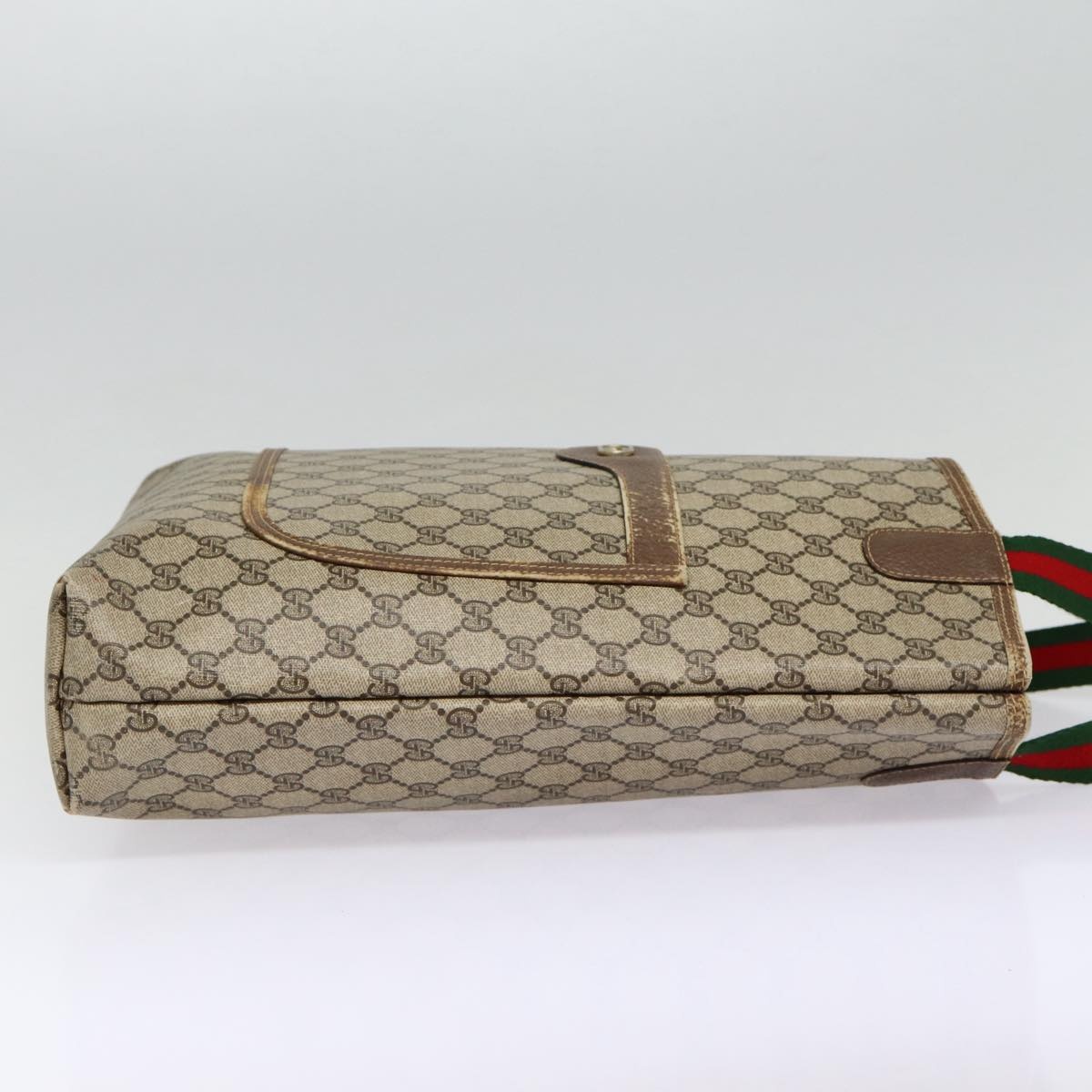 GUCCI GG Supreme Web Sherry Line Tote Bag Pvc Beige Red 40 02 003 - 3