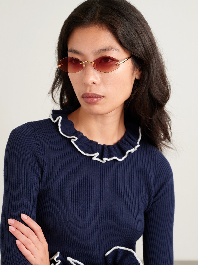 Cartier Panthère Hexagon-frame Gold-tone Sunglasses outlook