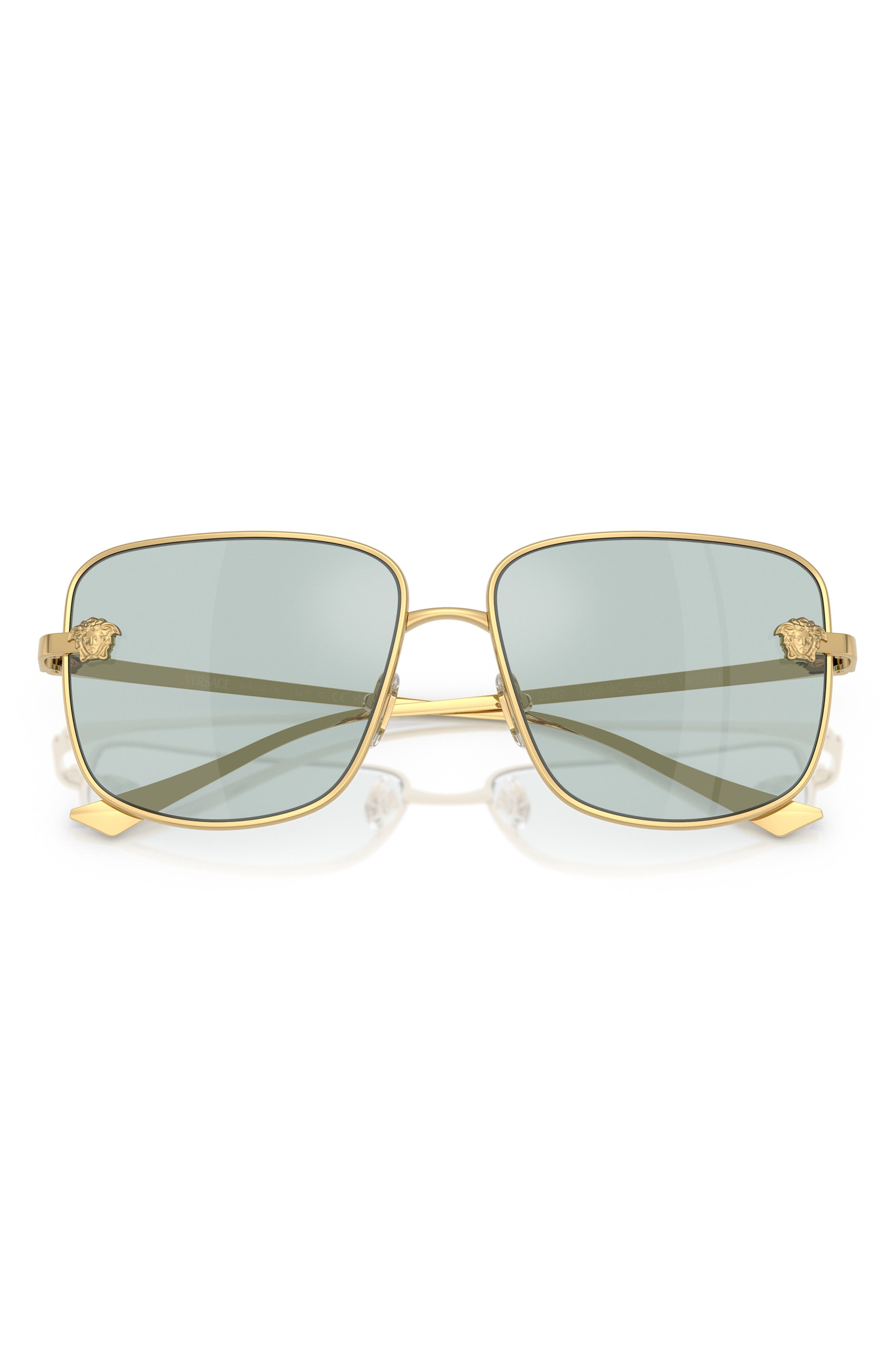 Versace 59mm Square Sunglasses in Gold/Aqua at Nordstrom - 4