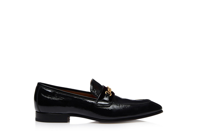 CRACKLED LEATHER BAILEY CHAIN LOAFER 1