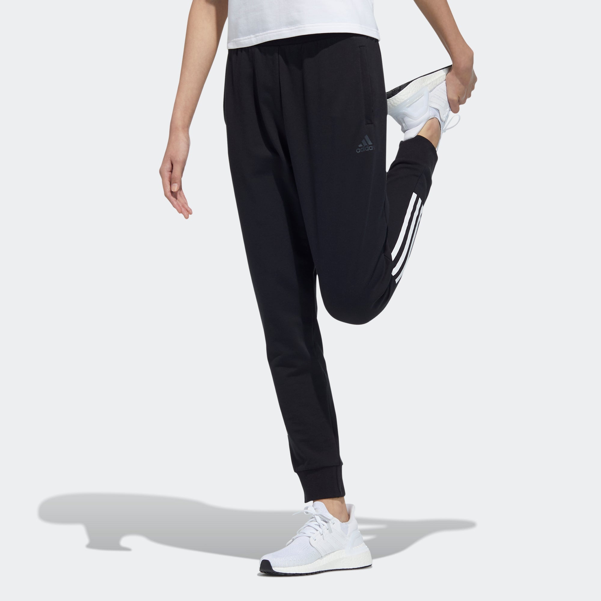 (WMNS) adidas Fi Pt Ft 3s Stripe Casual Sports Bundle Feet Long Pants/Trousers Black GP0661 - 2