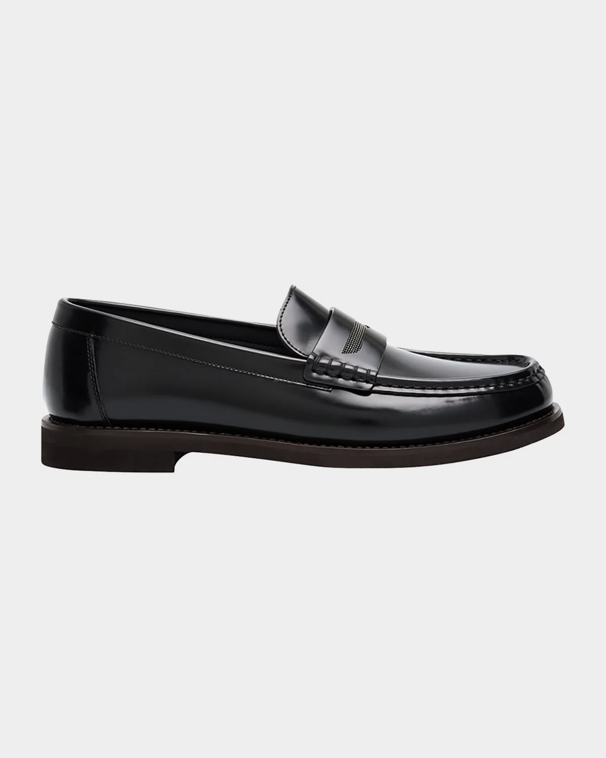 Leather Monili Penny Loafers - 1