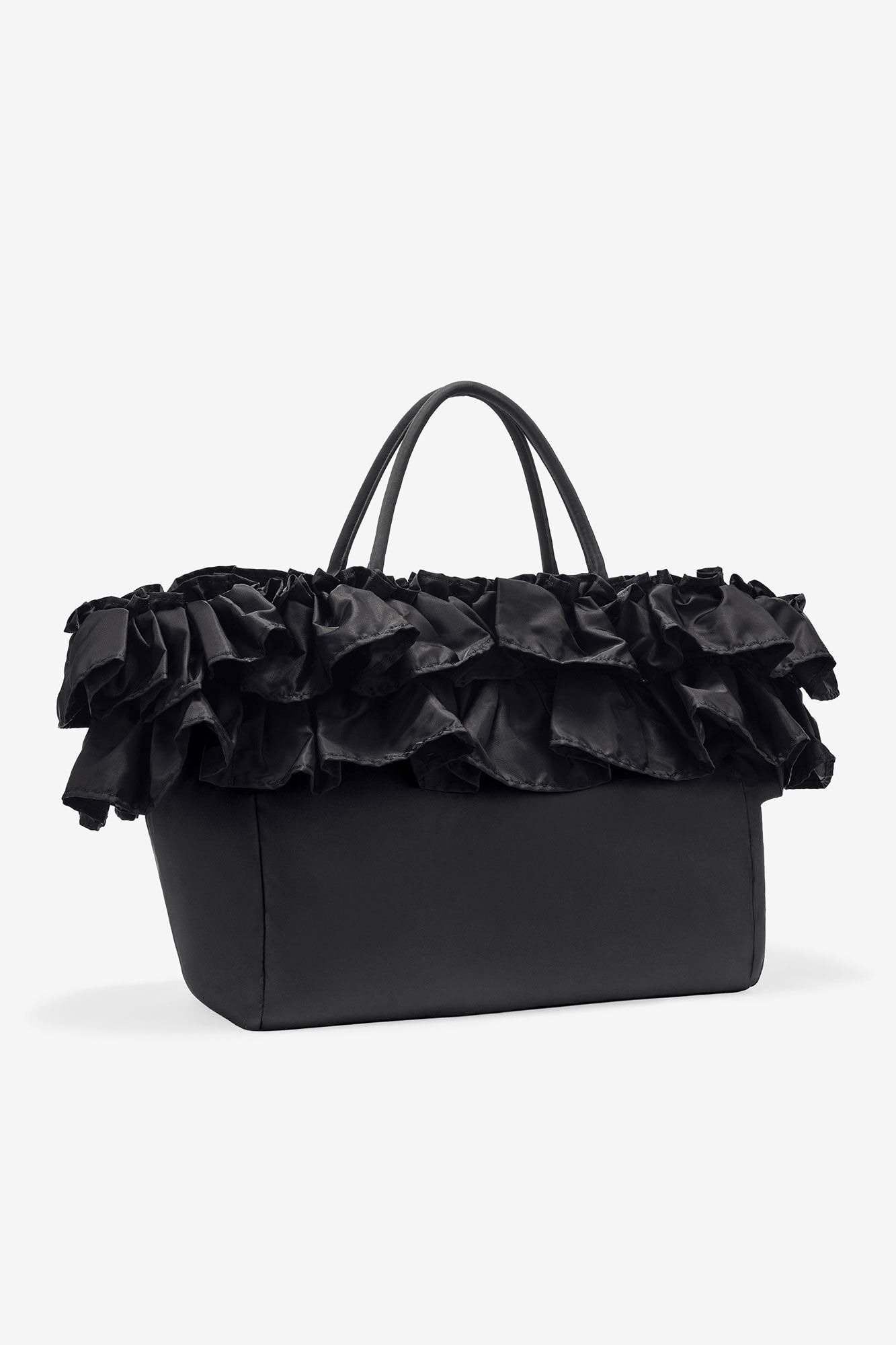 BLACK XXL RUFFLE TOTE - 2