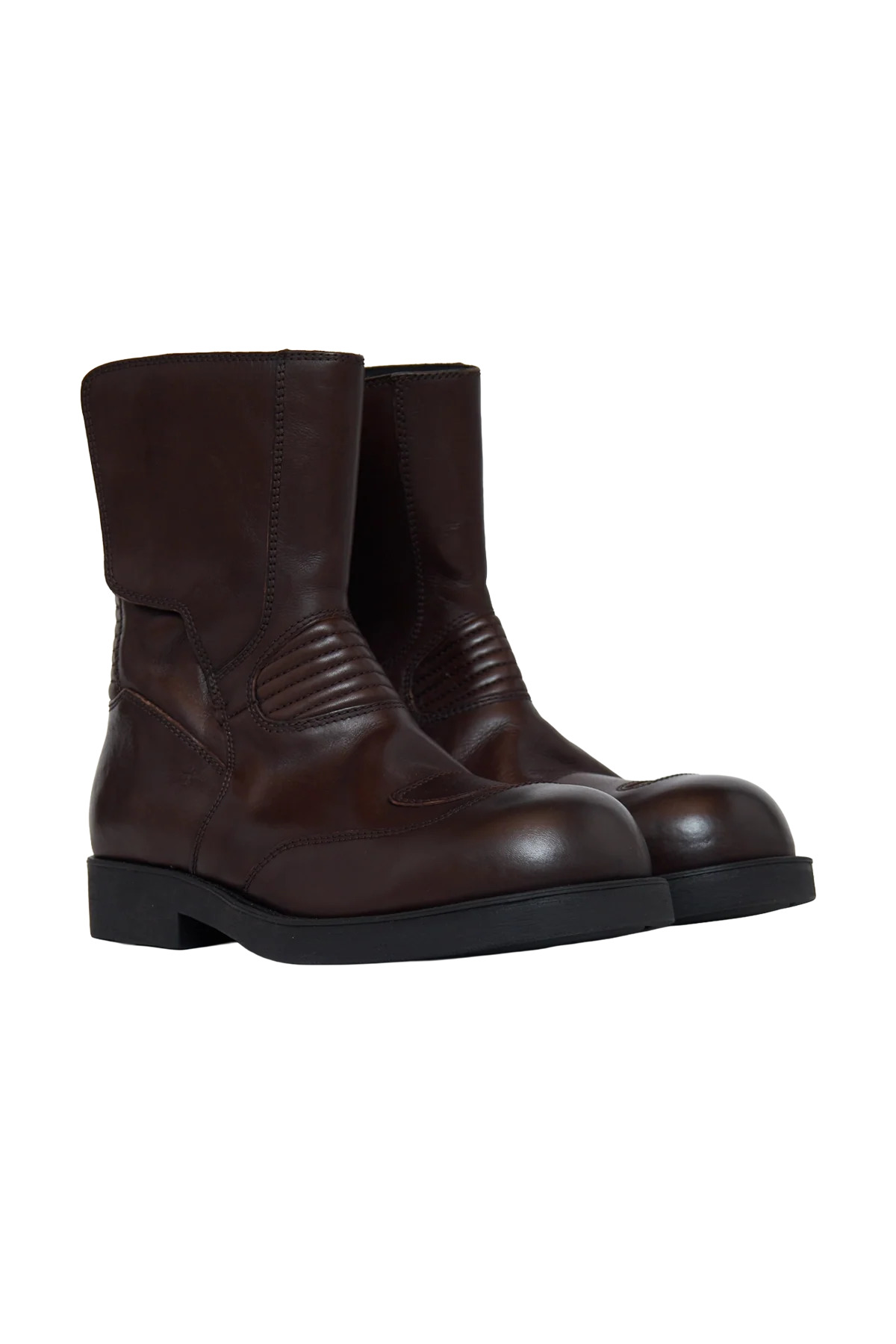 MM6 Maison Margiela Low Leather Boot Brown - 2