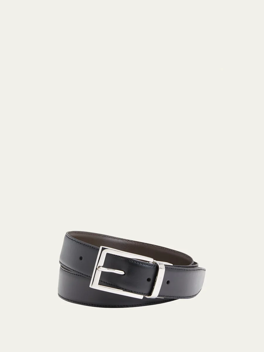Men's Reversible Adjustable Leather Belt - 1