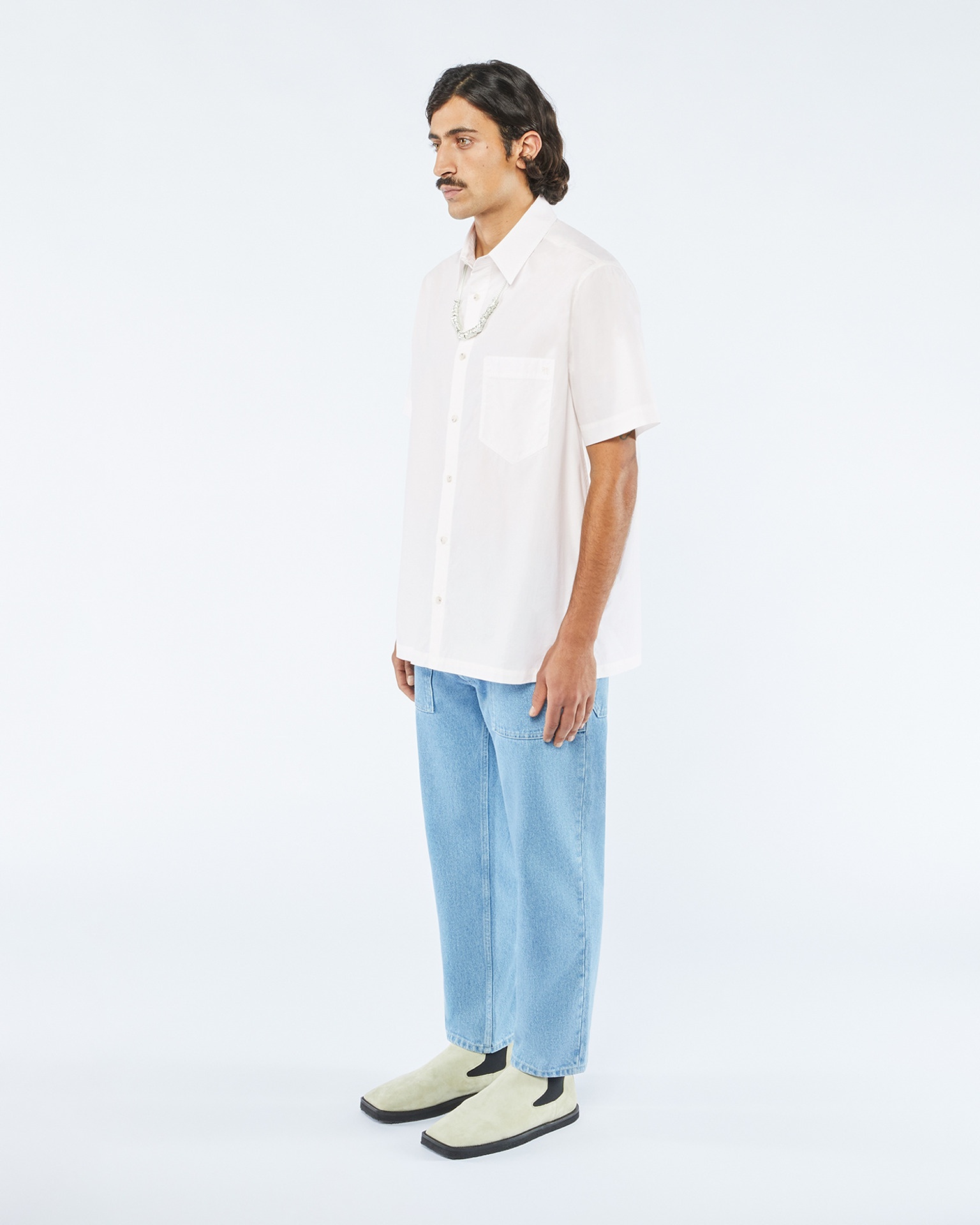 ADAM - Cotton-poplin shirt - Sky blue - 4