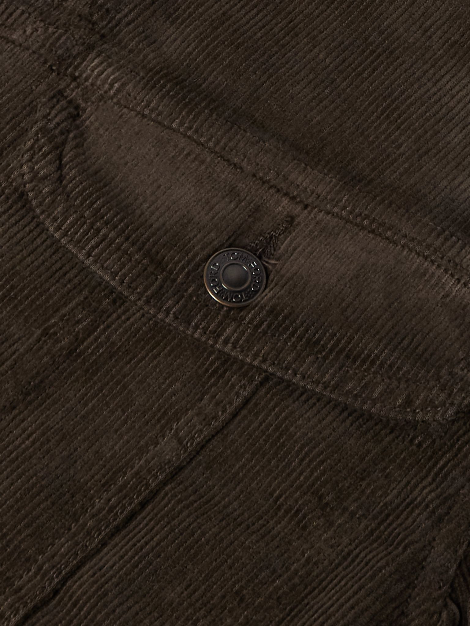 Slim-Fit Cotton-Blend Corduroy Jacket Brown - 6