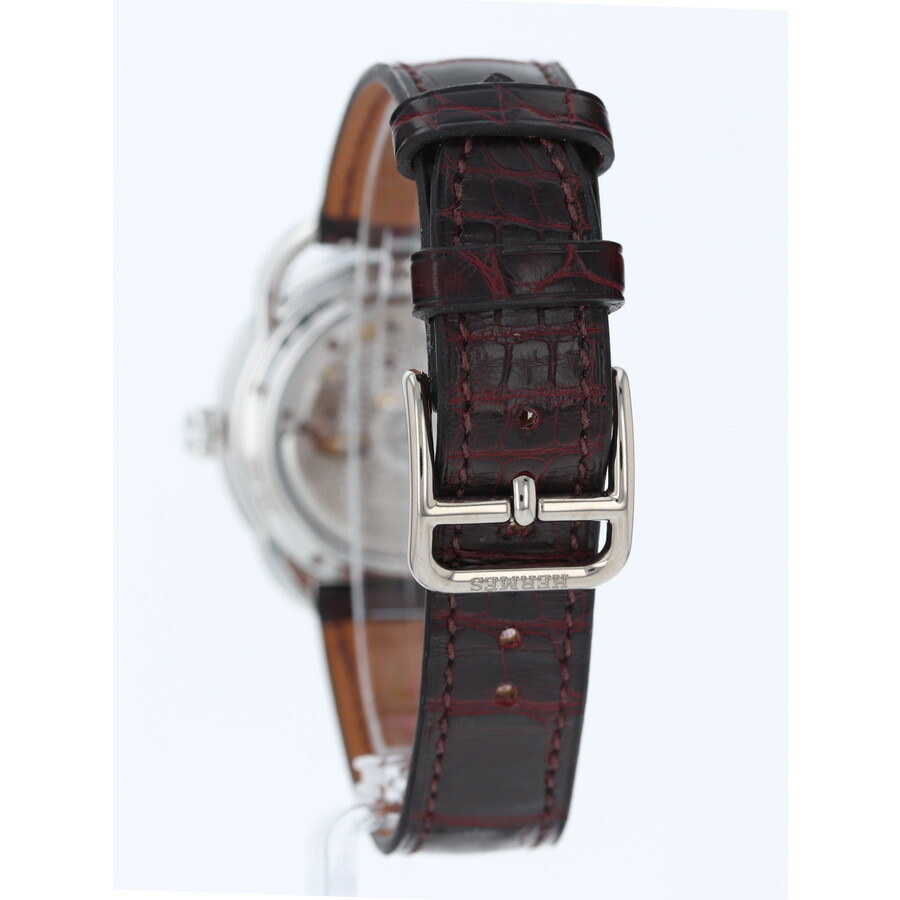 Pre-owned Hermes Arceau Baobab Cat Automatic Diamond Pink Dial Ladies Watch AR6.A93b - 5