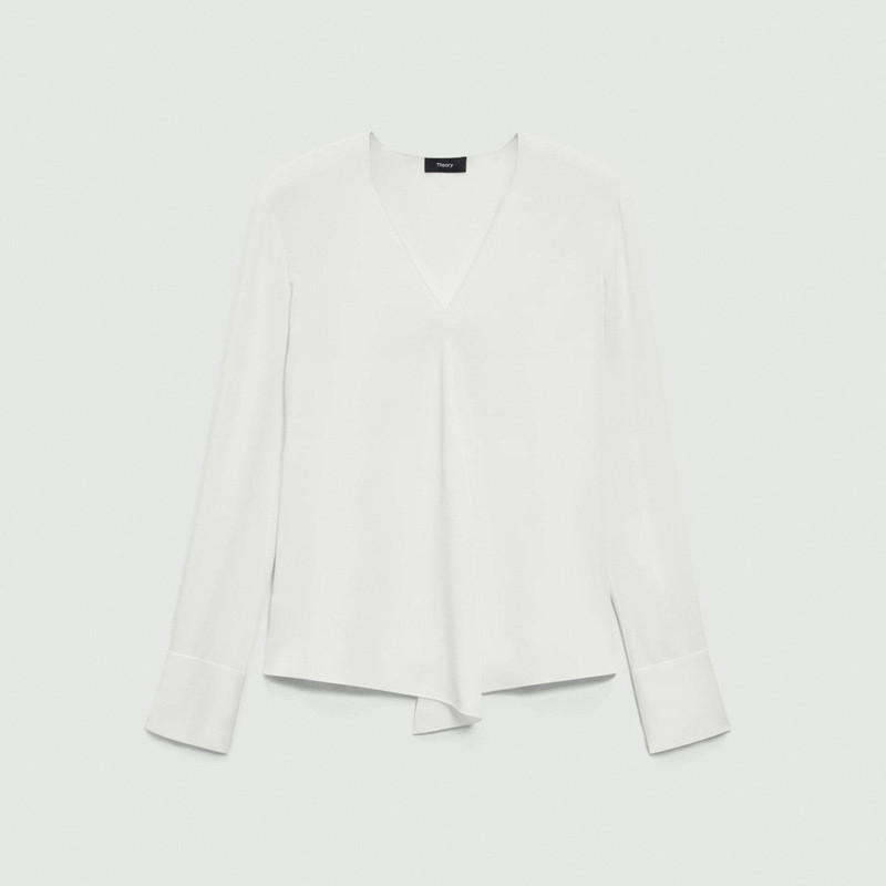 Relaxed V-Neck Blouse in Silk Georgette - 1