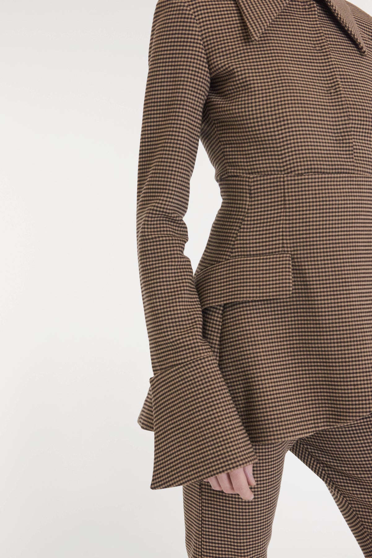 FITTED SHIRT WITH BASQUE DETAIL GINGHAM - 5