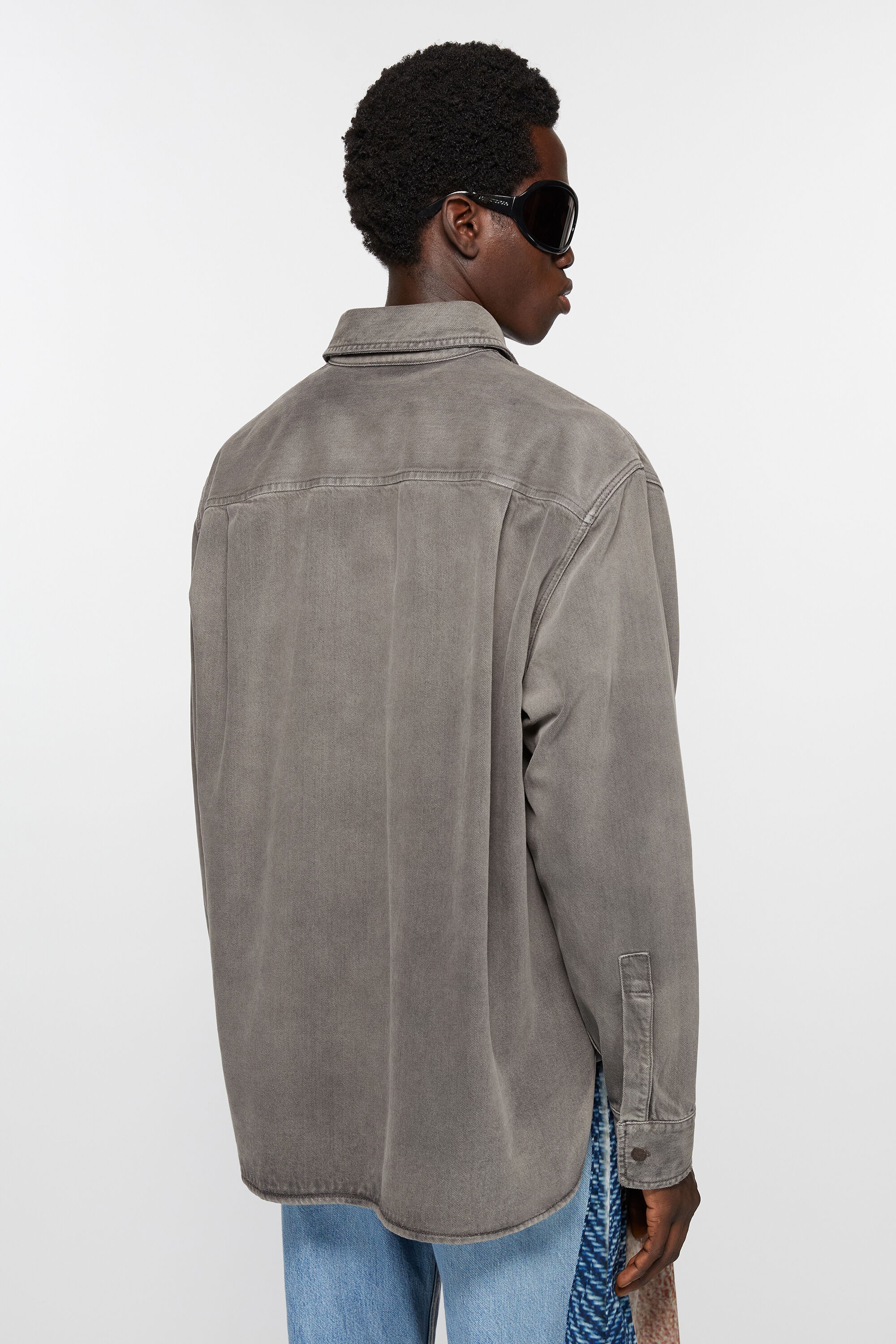 Denim shirt - Loose fit - Anthracite grey - 3