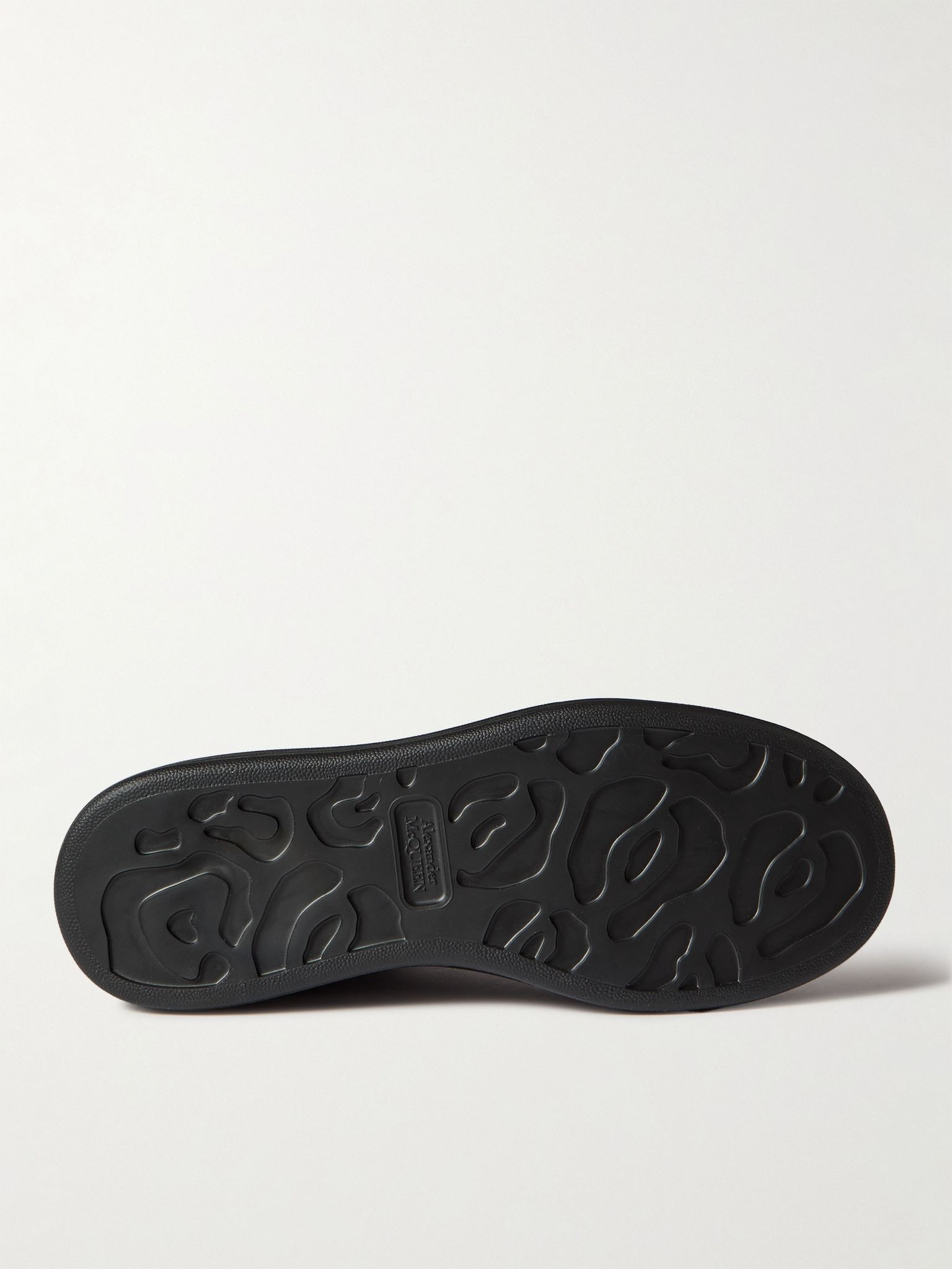 Exaggerated-Sole Studded Leather Sneakers Black - 3