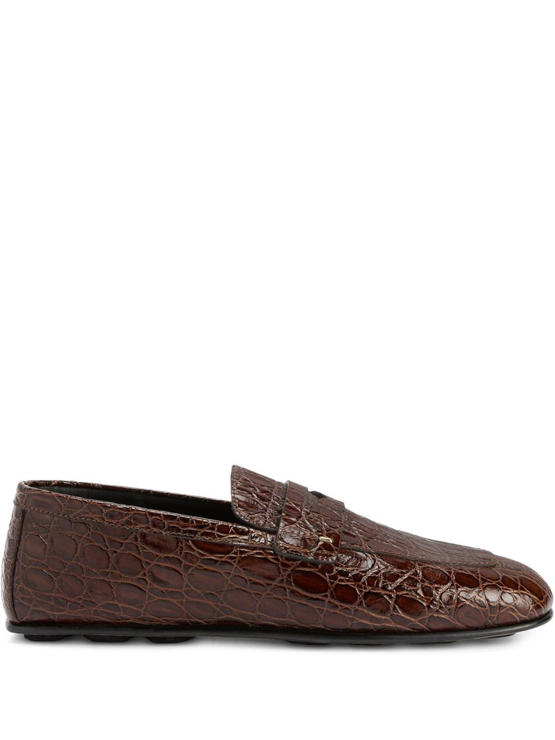 crocodile-embossed loafers 1