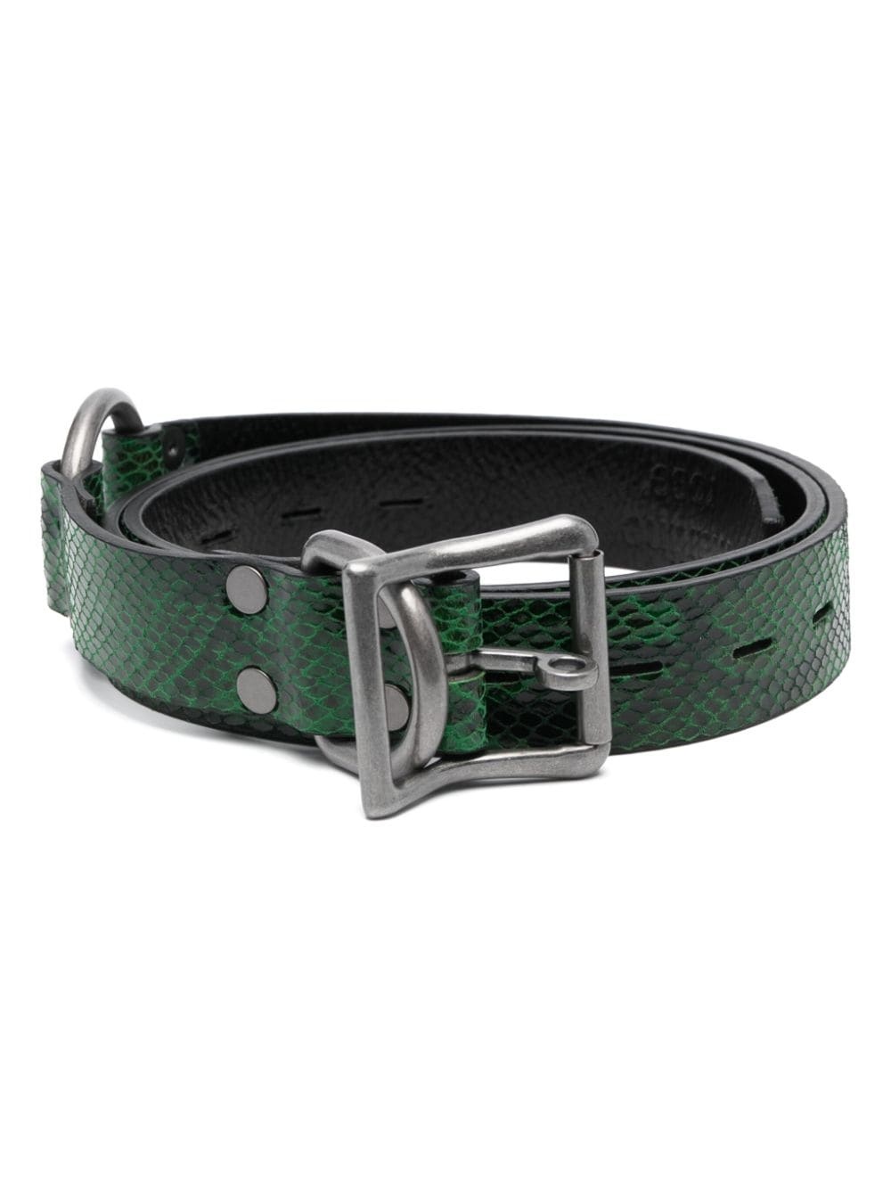 snakeskin-effect leather belt - 1