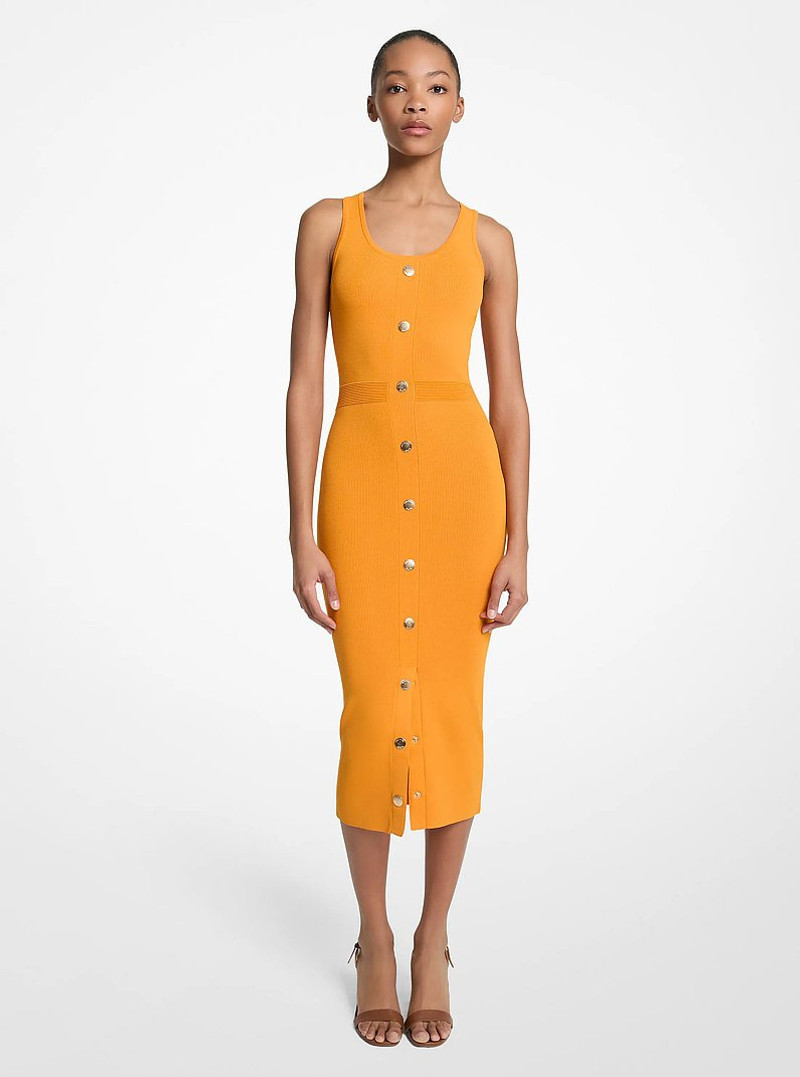 Stretch Viscose Blend Midi Tank Dress 1