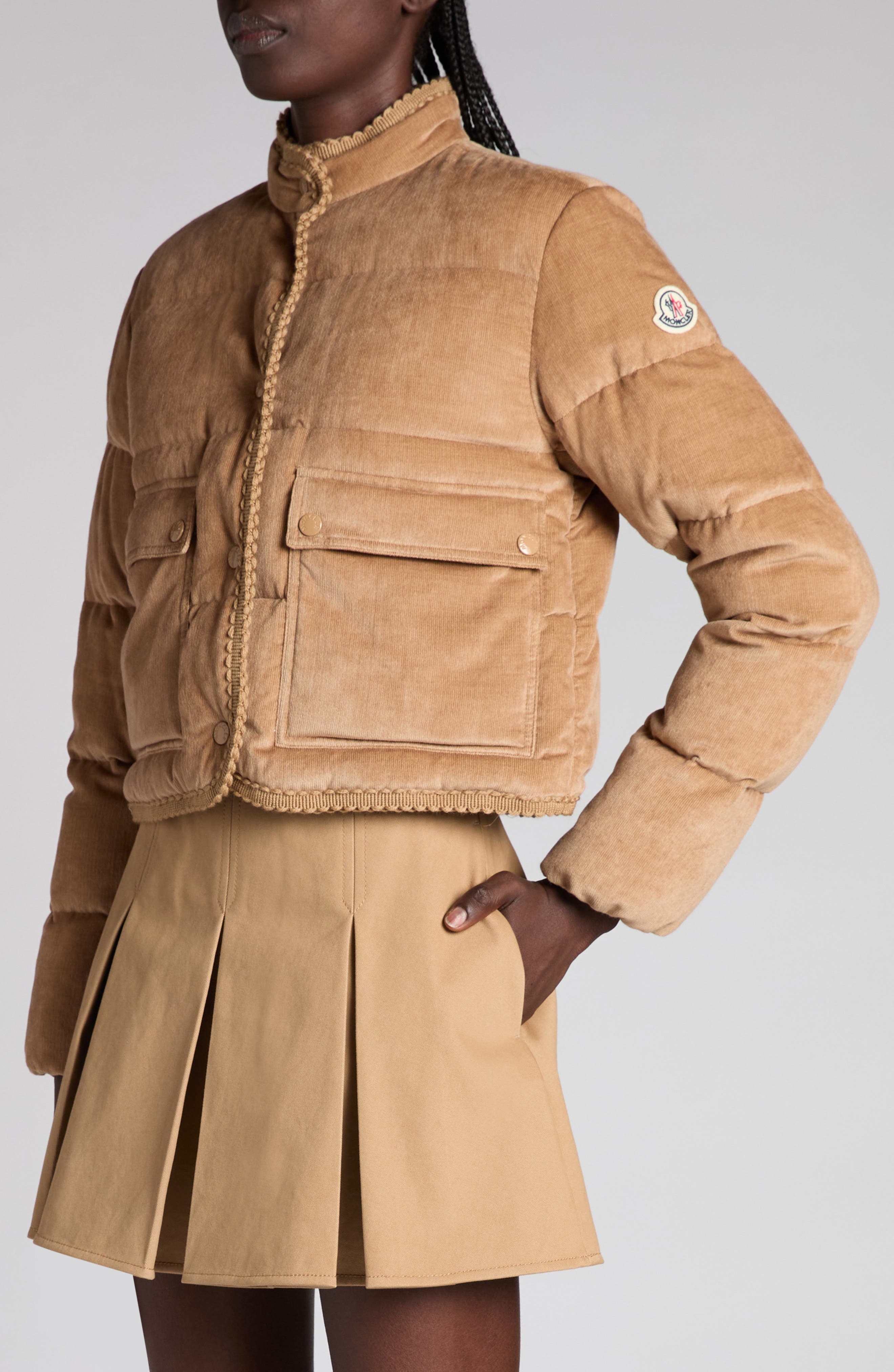 Moncler Essarts Down Corduroy Puffer Jacket in Camel at Nordstrom - 5