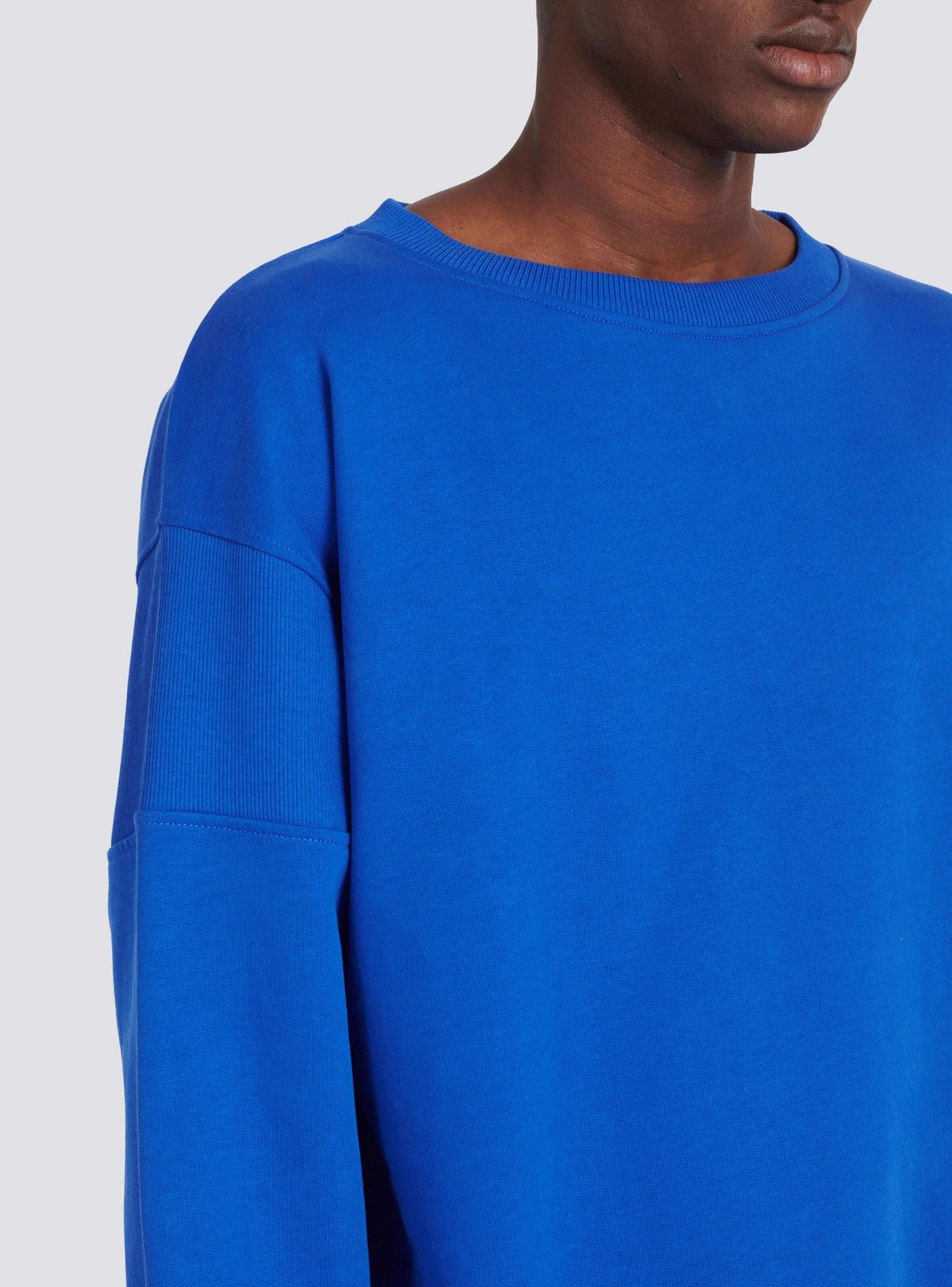 Eco-designed cotton sweatshirt with Balmain logo print - 8