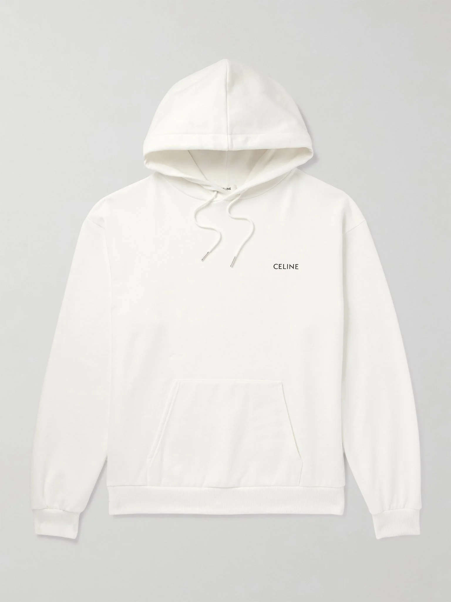 Logo-Print Cotton-Jersey Hoodie Off-white - 1