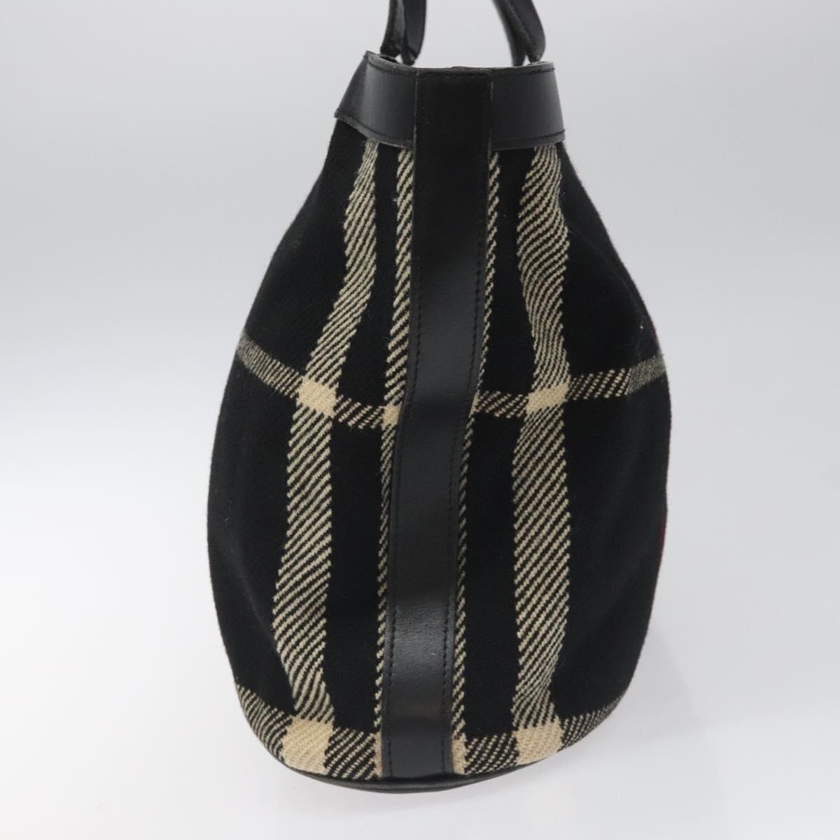 Burberry Nova Check Hand Bag Wool Black - 4